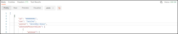 Postman - Résultat API