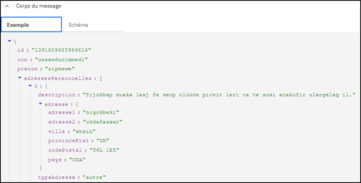Onglet Détails - Réponse - Exemple