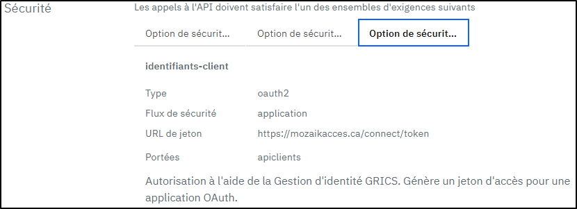 Onglet Détails - flux application